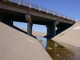 Photo of a concrete lined channel