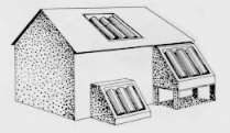 Drawing of solar-powered house