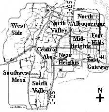 Map of Albuquerque Planning Areas