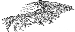 Drawing of the Sandia Mountains